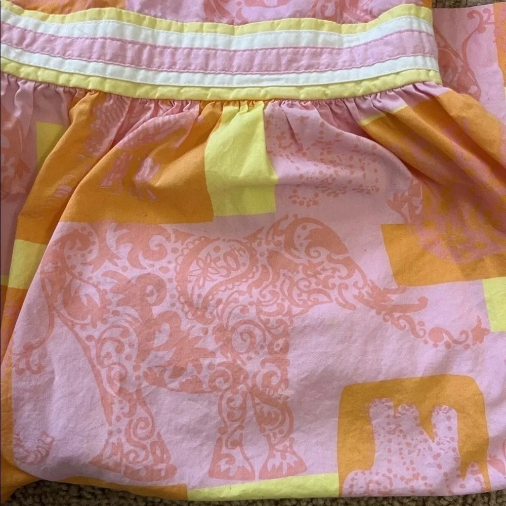 Lilly Pulitzer Jubilee Lemon Sorbet Elephant Dress Girls Size 7
